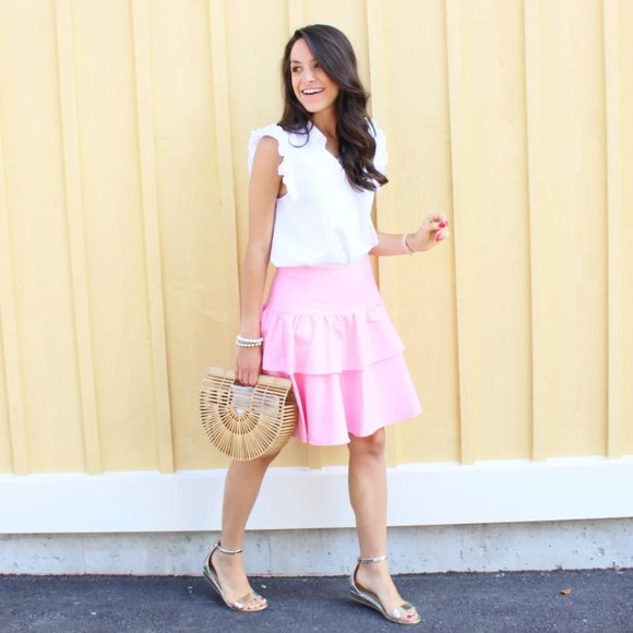 Pink Ruffled Women's Skirt - Picture 2 of 4